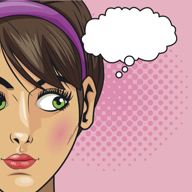 人的设计。波普艺术图标。复古和色彩丰富的插图素材图片