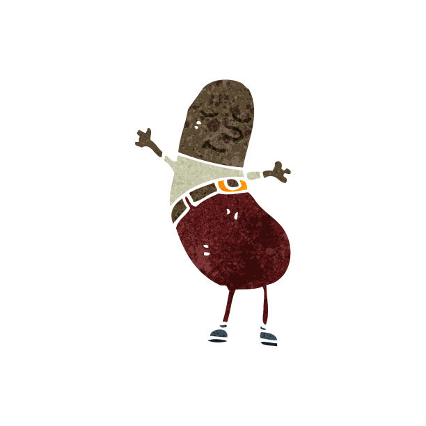 复古卡通趣味豆形男人图片下载