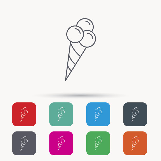 冰淇淋有三个球的图标。甜的甜点。图片下载