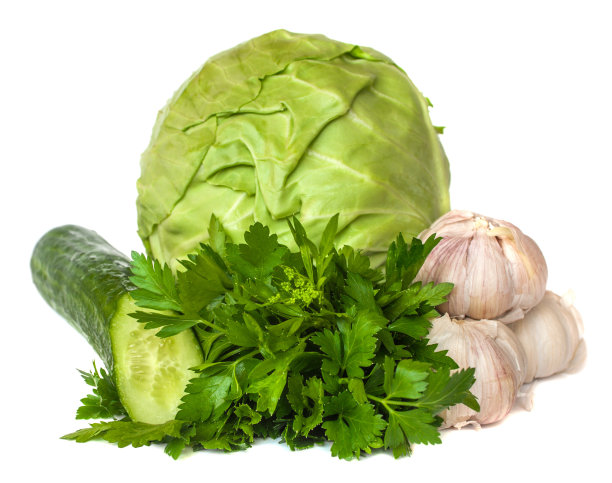 新鲜蔬菜，孤立在白色背景上图片下载
