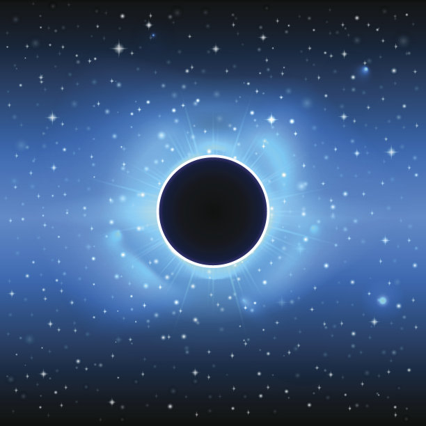 外太空发光的黑色行星图片下载