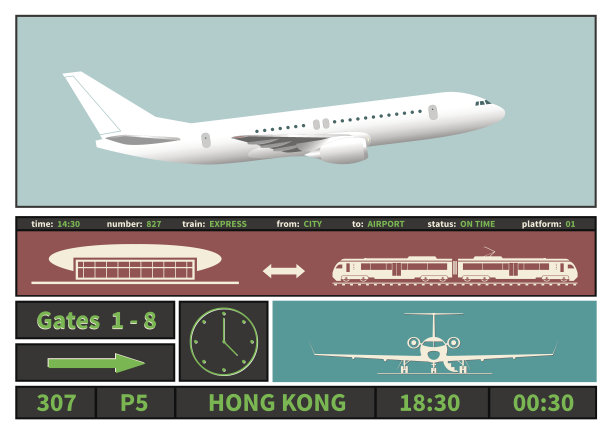 机场飞机及信息显示系统图片下载