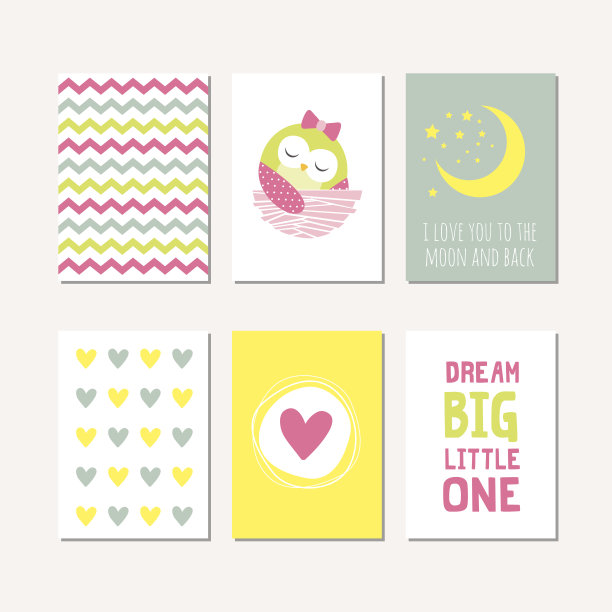 一套可爱的创意卡片图片下载