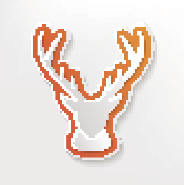 鹿的设计在白色的背景下，干净的向量图片下载