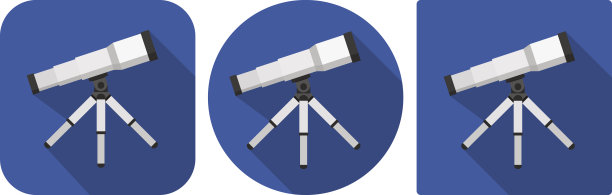 平面设计中的望远镜图标图片下载