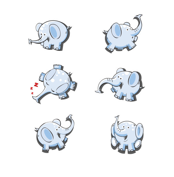 设置与大象。图片下载