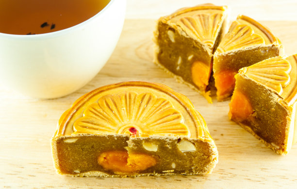 中国的月饼和茶图片下载