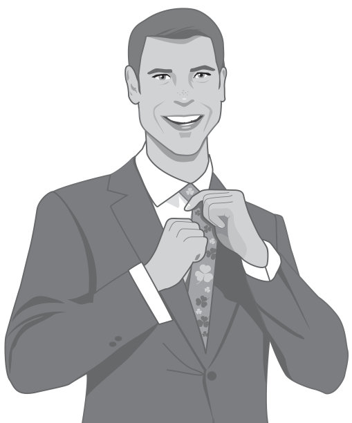 男人三叶草领带图片下载