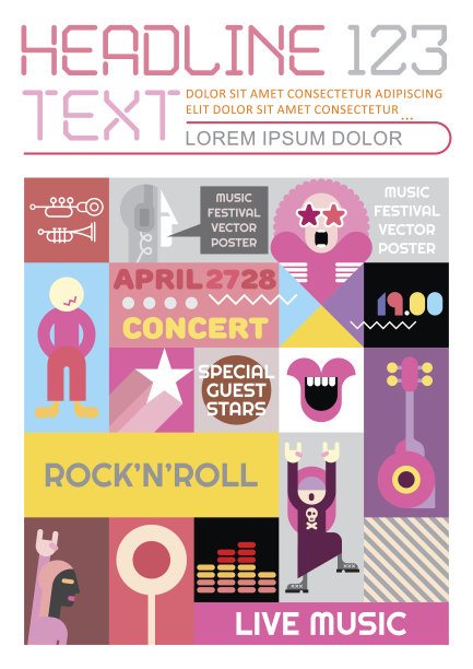 摇滚音乐会宣传单设计图片下载