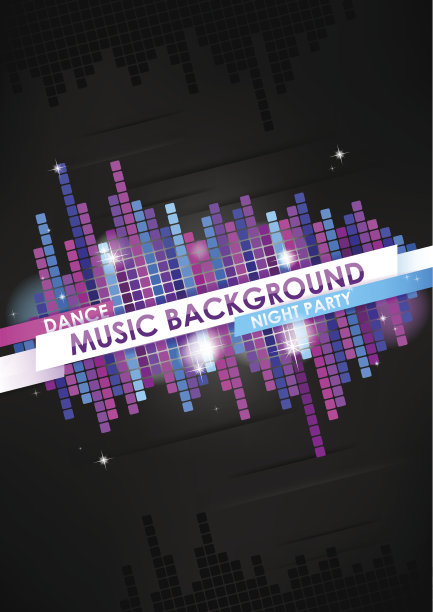 垂直深色音乐马赛克背景。图片下载