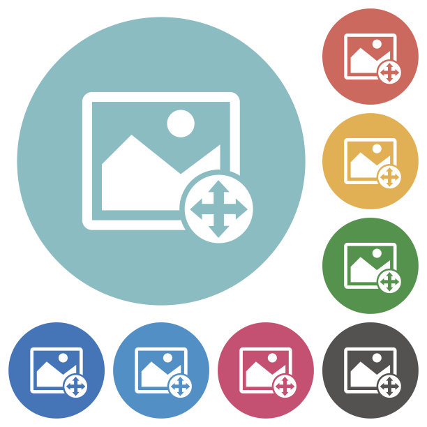 移动图像平面圆形图标图片下载