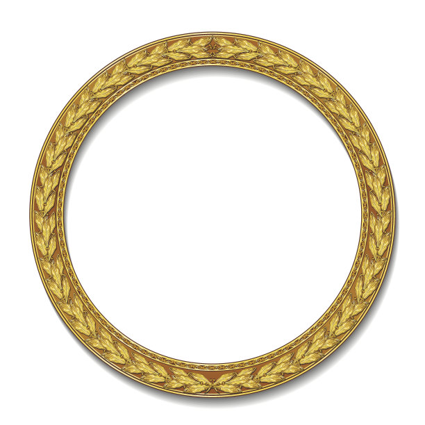 圆形框架金色与阴影图片下载