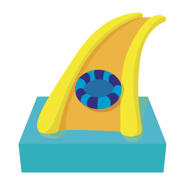 水上乐园滑梯卡通图标图片下载