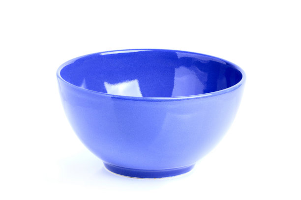 蓝色碗isoleted。图片下载