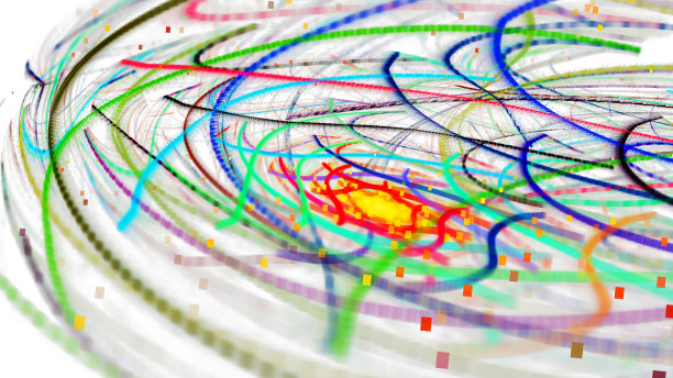 彩色抽象分形插画图片下载