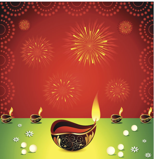 抽象的彩色排灯节背景图片下载