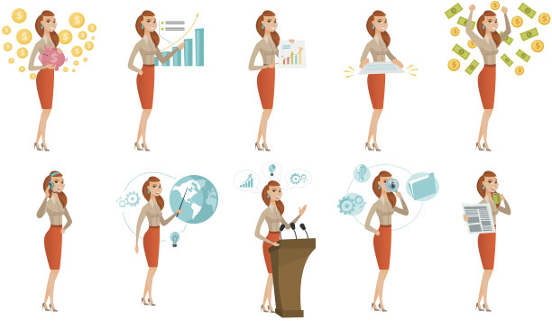 矢量插图与商业人士图片下载