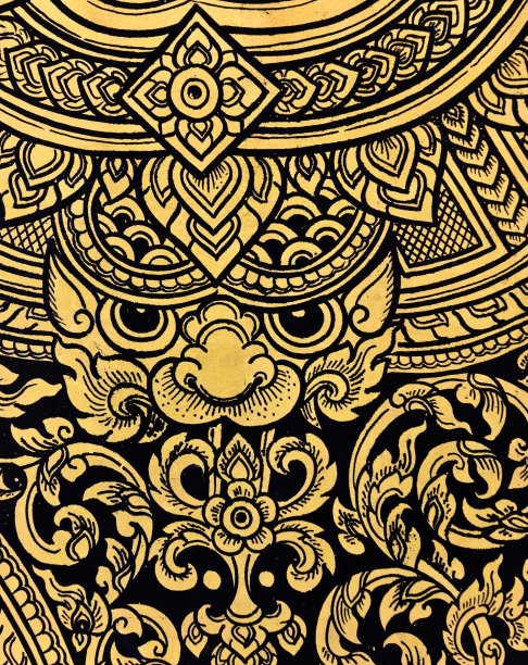 寺庙门上的泰国本土艺术图片下载