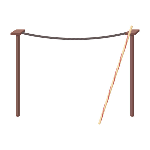 在卡通风格的走钢丝图标孤立在白色的背景。马戏团符号股票矢量插图。图片下载