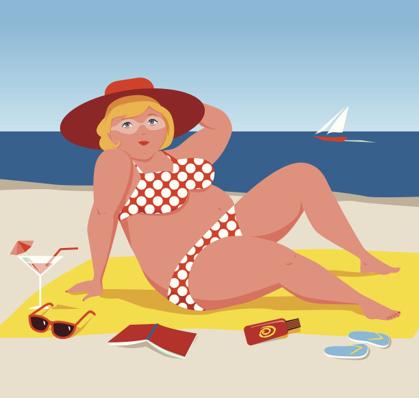 沙滩上的女人图片下载