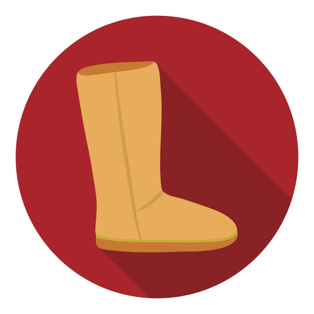 雪地靴图标在平面风格孤立的白色背景。鞋子符号股票矢量插图。图片下载