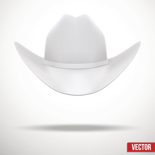 白色牛仔帽矢量背景图片下载