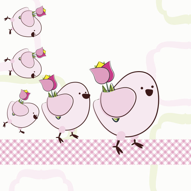 背景是卡通小鸟。图片下载