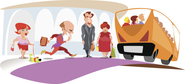 人们在等公共汽车图片下载