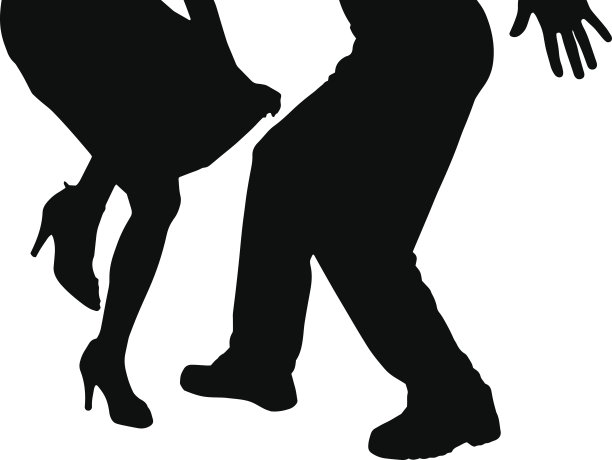 矢量剪影一对跳舞的夫妇。图片下载