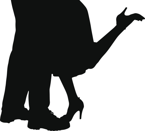 矢量剪影一对跳舞的夫妇。图片下载