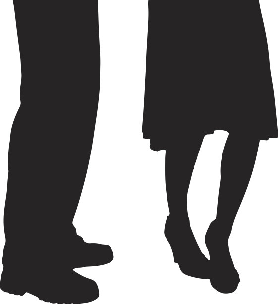 矢量剪影一对跳舞的夫妇。图片下载