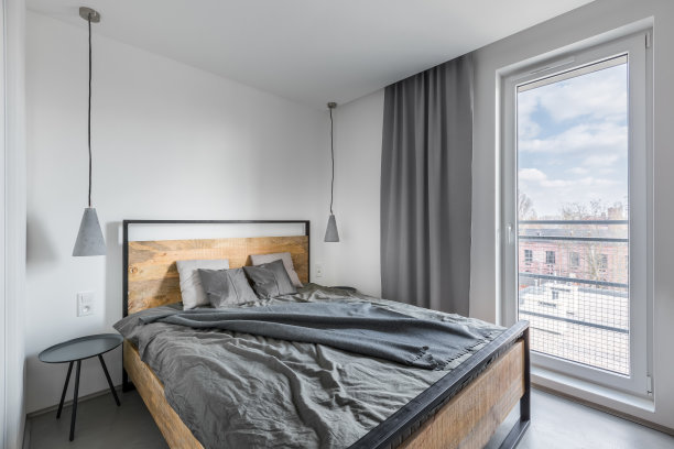 灰白色的卧室图片下载