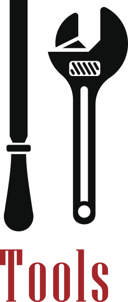 可调扳手和锉刀黑色图标图片下载