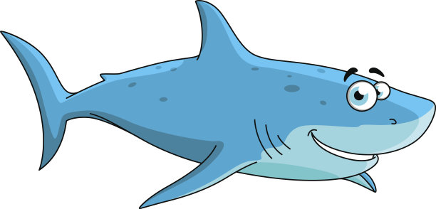 会游泳的大鲨鱼卡通人物图片下载