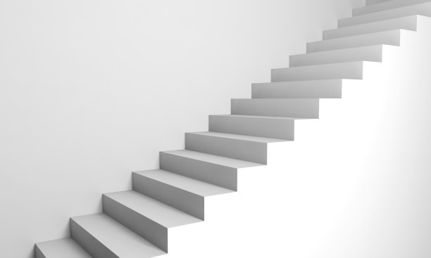 墙上有白色3d楼梯图片下载