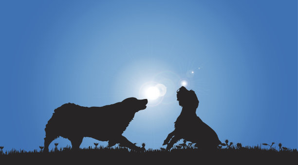 矢量剪影的狗。图片下载