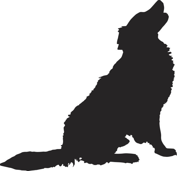 矢量剪影的狗。图片下载