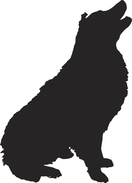 矢量剪影的狗。图片下载