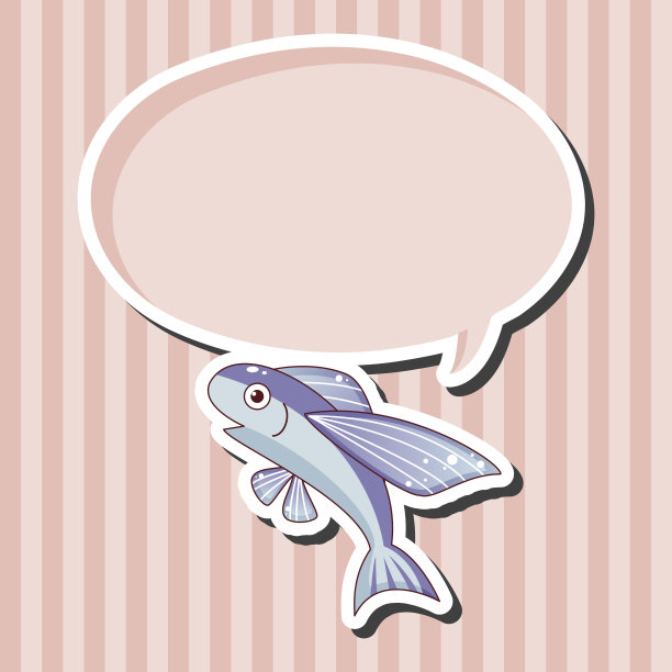 鱼动画主题元素向量，eps图片下载