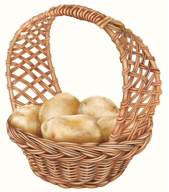 柳条篮子里的土豆图片下载