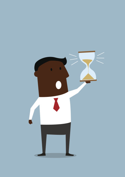 手里拿着沙漏的黑人商人图片下载