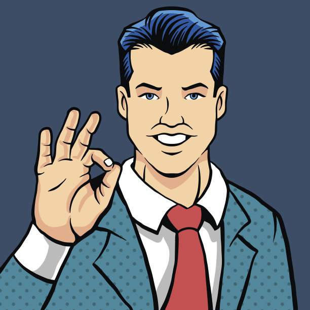 矢量OK人平面插图图片下载