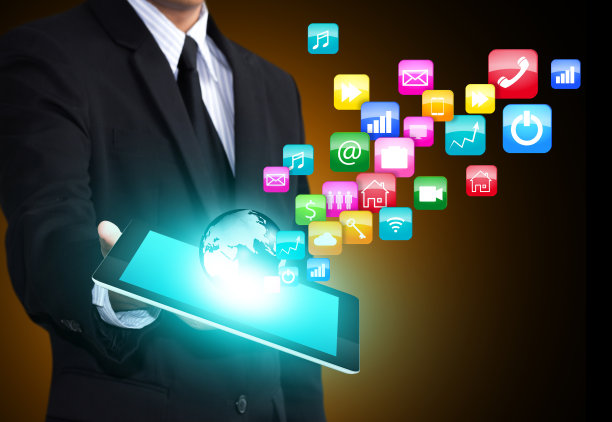 带有应用程序图标的平板电脑图片下载