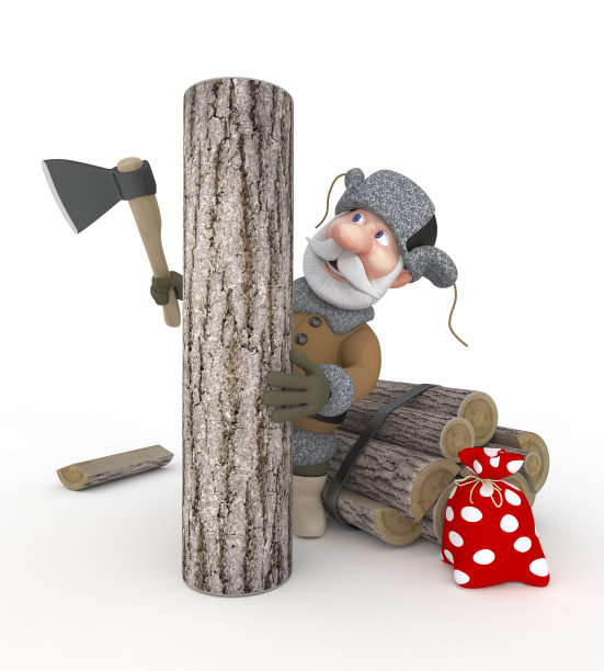 带着雪橇的爷爷。图片下载