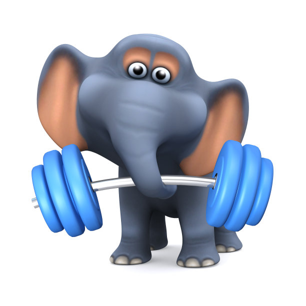 3 d大象举重运动员图片下载