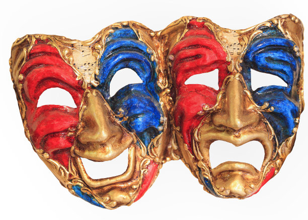 白色背景上的威尼斯狂欢节面具图片下载