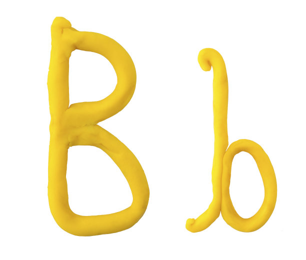 橡皮泥字母“B”。图片下载