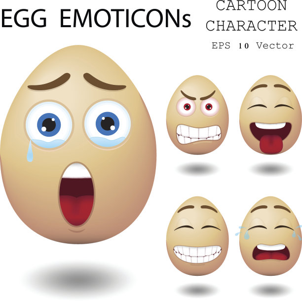 蛋表情卡通人物eps 10矢量图片下载