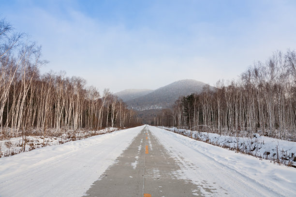 冬天的路图片下载