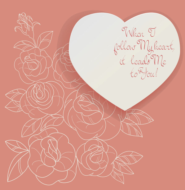 复古卡片玫瑰花束浪漫语录图片下载
